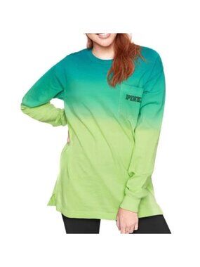 PINK Victoria's Secret Campus Green Ombre Long Sleeve T-shirt